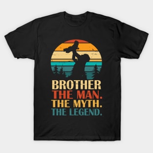 Brother The Man The Myth The Legend Happy Father Parent Day Summer Holidays Vintage Retro T-Shirt